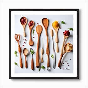 Wooden Utensils Art Print