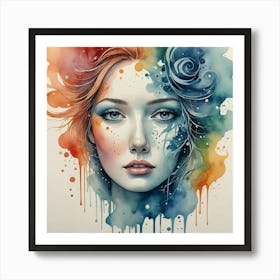 Watercolor Of A Woman 49 Art Print