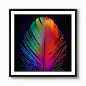 Firefly Vibrant Multicolored Feather With Intricate Gradient Details 17757 (2) Art Print