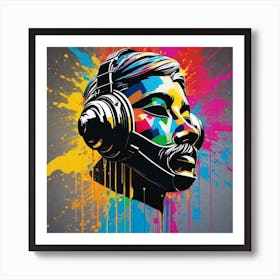 Dj Head Art Print