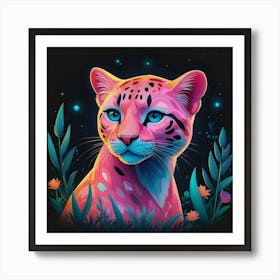 Pink Leopard Art Print