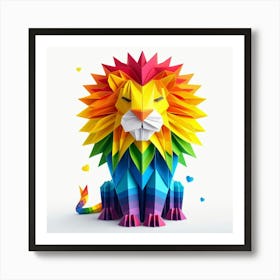 Origami Lion Art Print