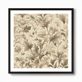 Beige Floral Art Print