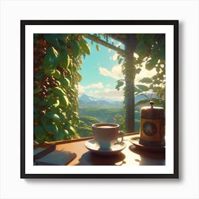 Coffee Table With A View Art Print