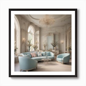 Blue Living Room Art Print