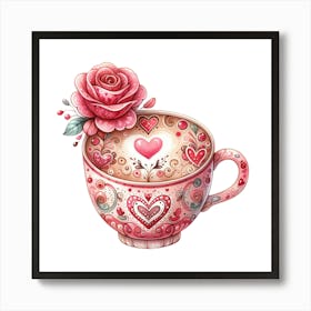 Valentine'S Day Coffee Cup Art Print
