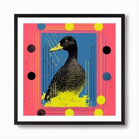 Geometric Colourful Duck 1 Art Print
