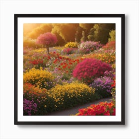 Vibrant Flower Garden Captured In Photo Art Print