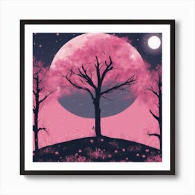 Sakura Trees Art Print