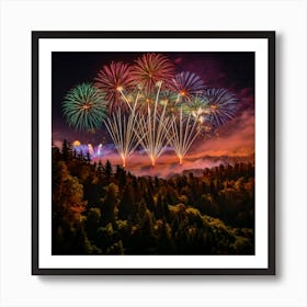 Fireworks In The Sky 1 Art Print