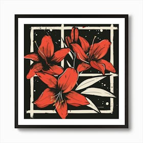 Red Lilies Art Print