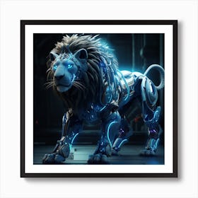 Futuristic Lion Art Print