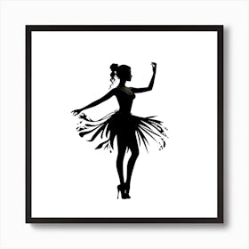 Silhouette Of A Dancer 1 Art Print