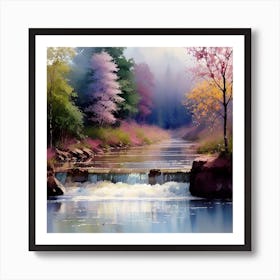 River By The Lake 1 Art Print