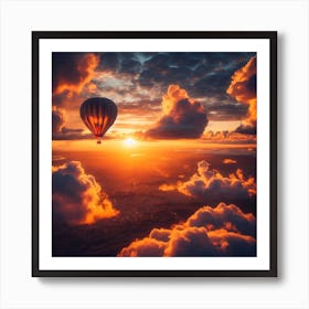 Hot Air Balloon In The Sky Art Print