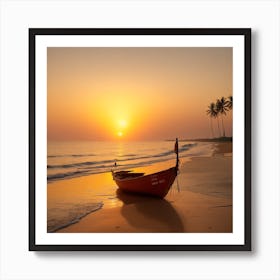 Sunset On The Beach Art Print