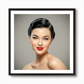 Beautiful Woman With Red Lipstick Art Print