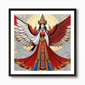 Reina De Las Gallinas Roja Y Blancas Art Print