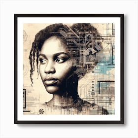 Digital Woman 1 Art Print