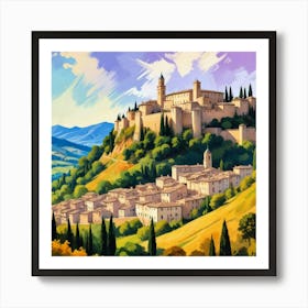 Urbino Italy Fauvist Painting Travel Poster Art Print Art Print