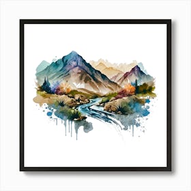 Watercolor Landscape Art Print