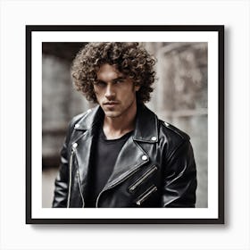 Man With Curly Hair Art Print