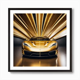 Golden Supercar 1 Art Print