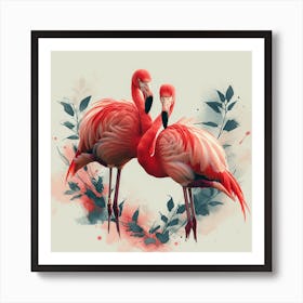 Flamingos Canvas Print Art Print