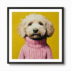 Goldendoodle Yellow And Pink 3 Poster