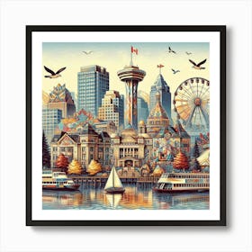 Vancouver Cityscape Art Print