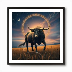 Bull Zodiac Sign 4 Art Print