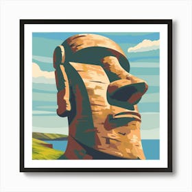 Moai Head 3 Art Print