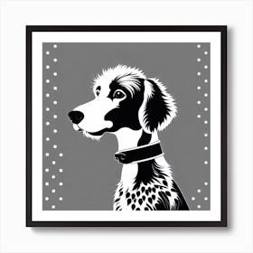 Hound Dog Canvas Art, Black and white illustration, Dog drawing, Dog art, Animal illustration, Pet portrait, Realistic dog art Art Print