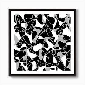 Abstract Black And White Pattern 4 Art Print