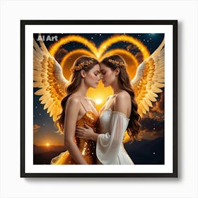 Angels In Love Art Print