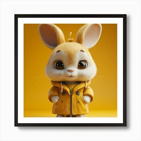 Bunny In Yellow Coat Art Print