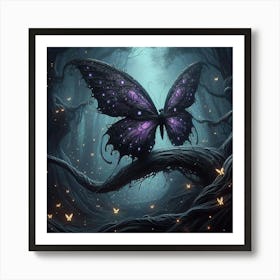 Butterfly In The Forest 41 Art Print