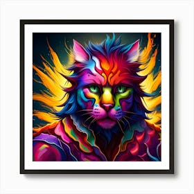 Colorful Cat 7 Art Print