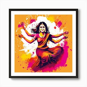 Vector Colorful Festive Celebration Joy Vibrant Culture Tradition Hindu Spring Happiness (9) Art Print