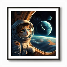 Cat In Space Art Print