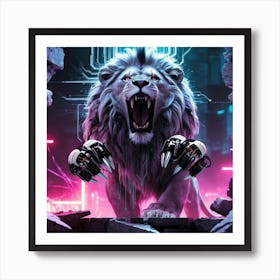 Lion In The Night Art Print