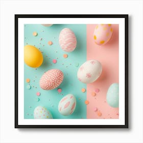 Easter Eggs Themed Banner Texture With Pastel Hues An 1718395394 2 Art Print