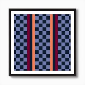 Checkered Stripes Art Print