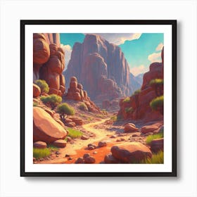 Landscape of valley rocks 6 Art Print