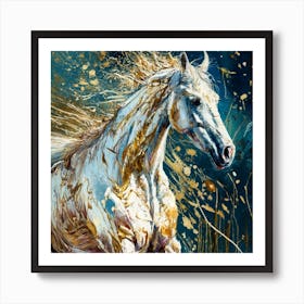 Oil Paint Brush Strokes Sparkles Glitter An (3) Art Print