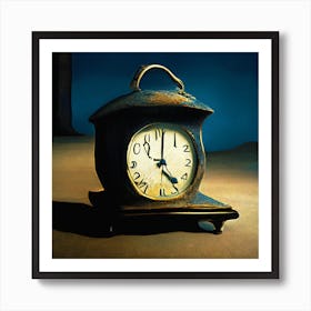 Clock In The Dark Art Print