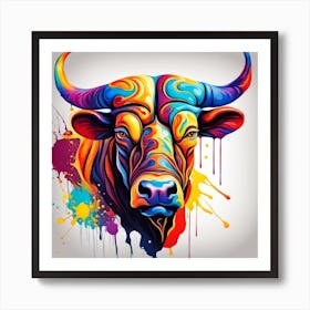 Taurus Bull Head Paint Art Print