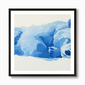 Polar Bear Sleeping Art Print