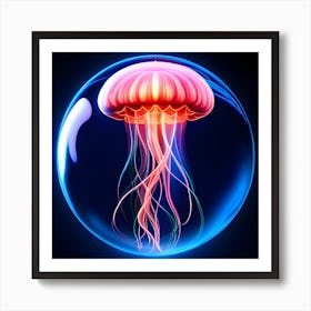 Jellyfish In A Bubble Art Print