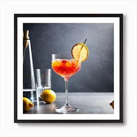 Cocktail With Lemons Art Print